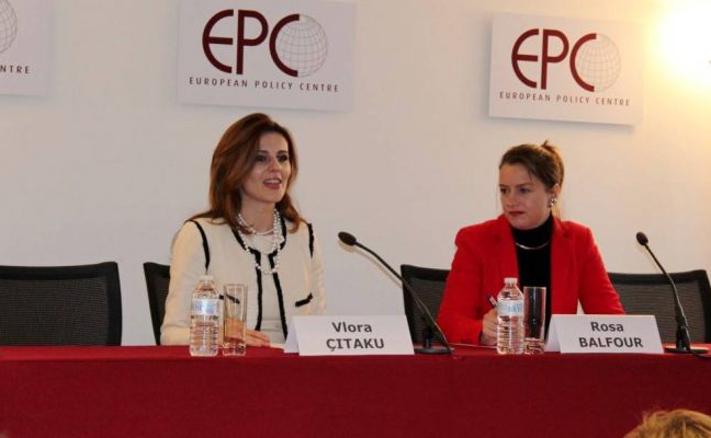 Prezantim rreth Liberalizimit të Vizave i Ministres Vlora Çitaku në Qendren për Politika Europiane në Bruksel
