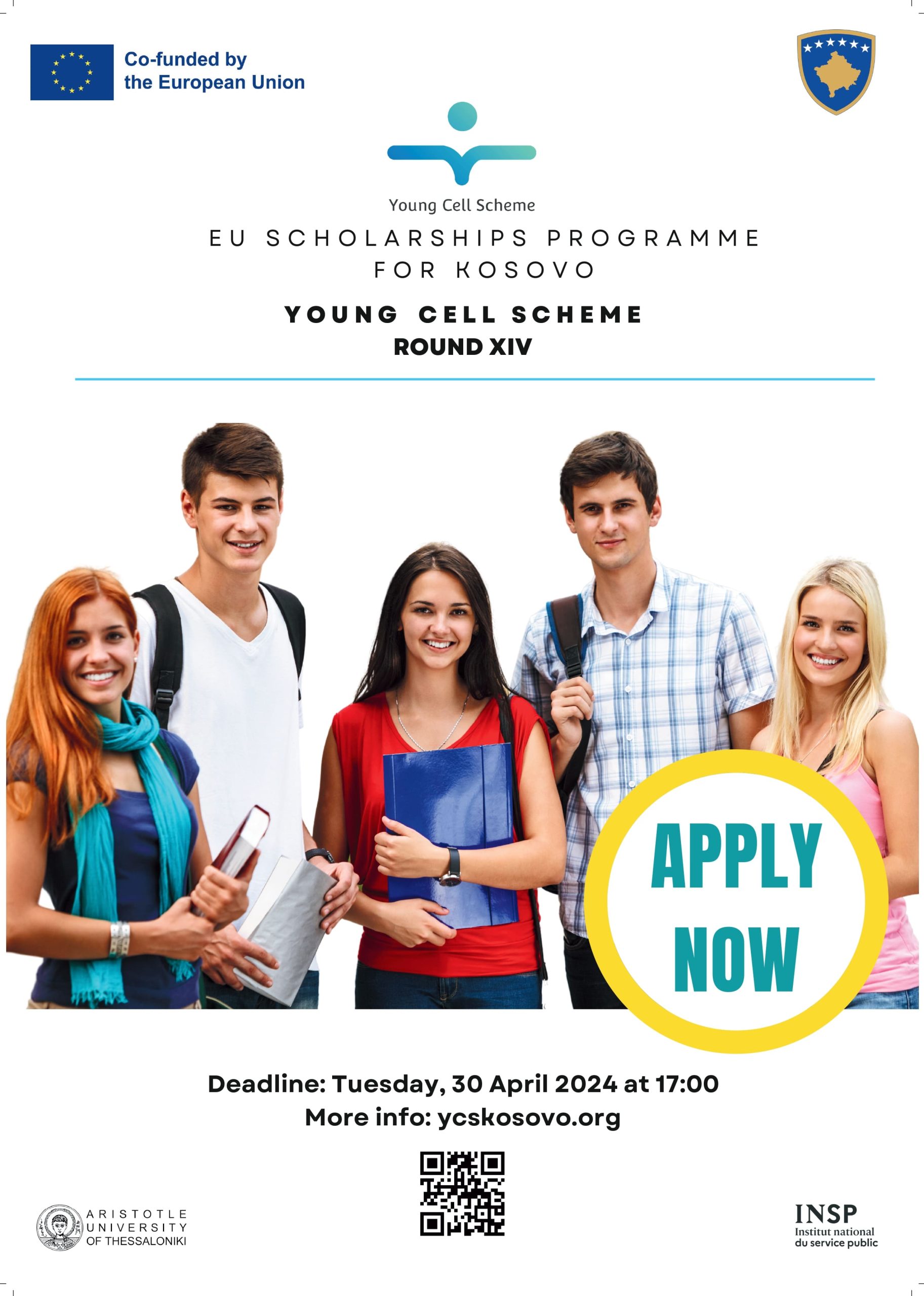 The Office of the European Union in Kosovo and the Government of Kosovo announce the opening of the call for the XIV Round of applications for the Young Cell Scheme, an EU program for post-graduate scholarships for citizens of Kosovo.